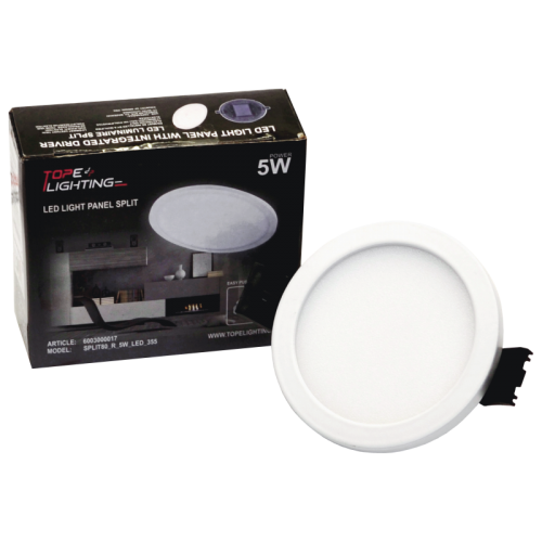 5W round, recessed LED panel SPLIT